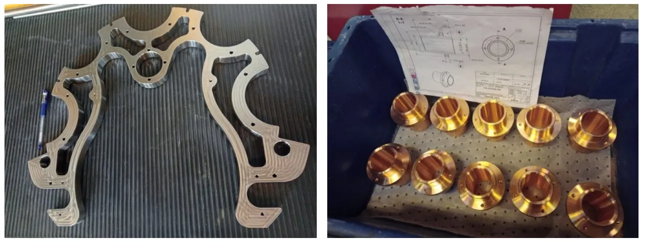 Fig. 1: Two examples of manufactured pieces for the project at Uppsala University